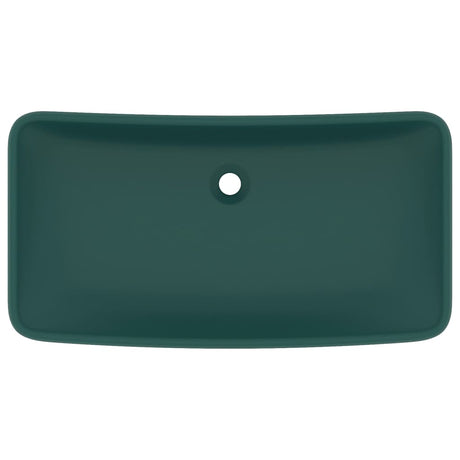 Vidaxl Washbasin Rectangulaire 71x38 cm Mat de céramique vert foncé