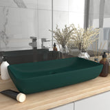 Vidaxl Washbasin Rectangular 71x38 cm Mat de cerámica verde oscuro