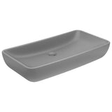 Vidaxl WashBasin pravokotni 71x38 cm keramična matt svetlo siva