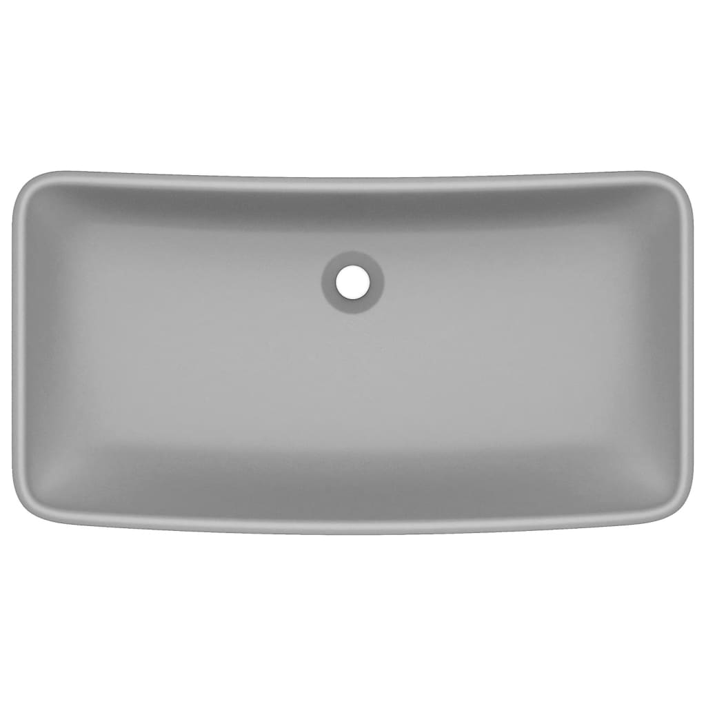 Vidaxl WashBasin pravokotni 71x38 cm keramična matt svetlo siva