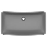 Vidaxl Washbasin Rectangulaire 71x38 cm Mat de céramique gris foncé