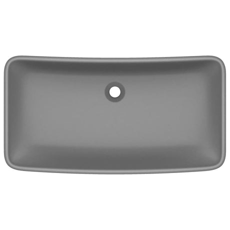 Vidaxl Washbasin Rectangulaire 71x38 cm Mat de céramique gris foncé