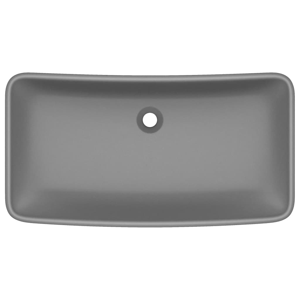 Vidaxl Washbasin Prostokątna 71x38 cm ceramiczna mata ciemnoszary