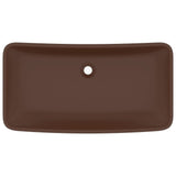 Vidaxl Washbasin Rectangulaire 71x38 cm Céramique Matt brun foncé