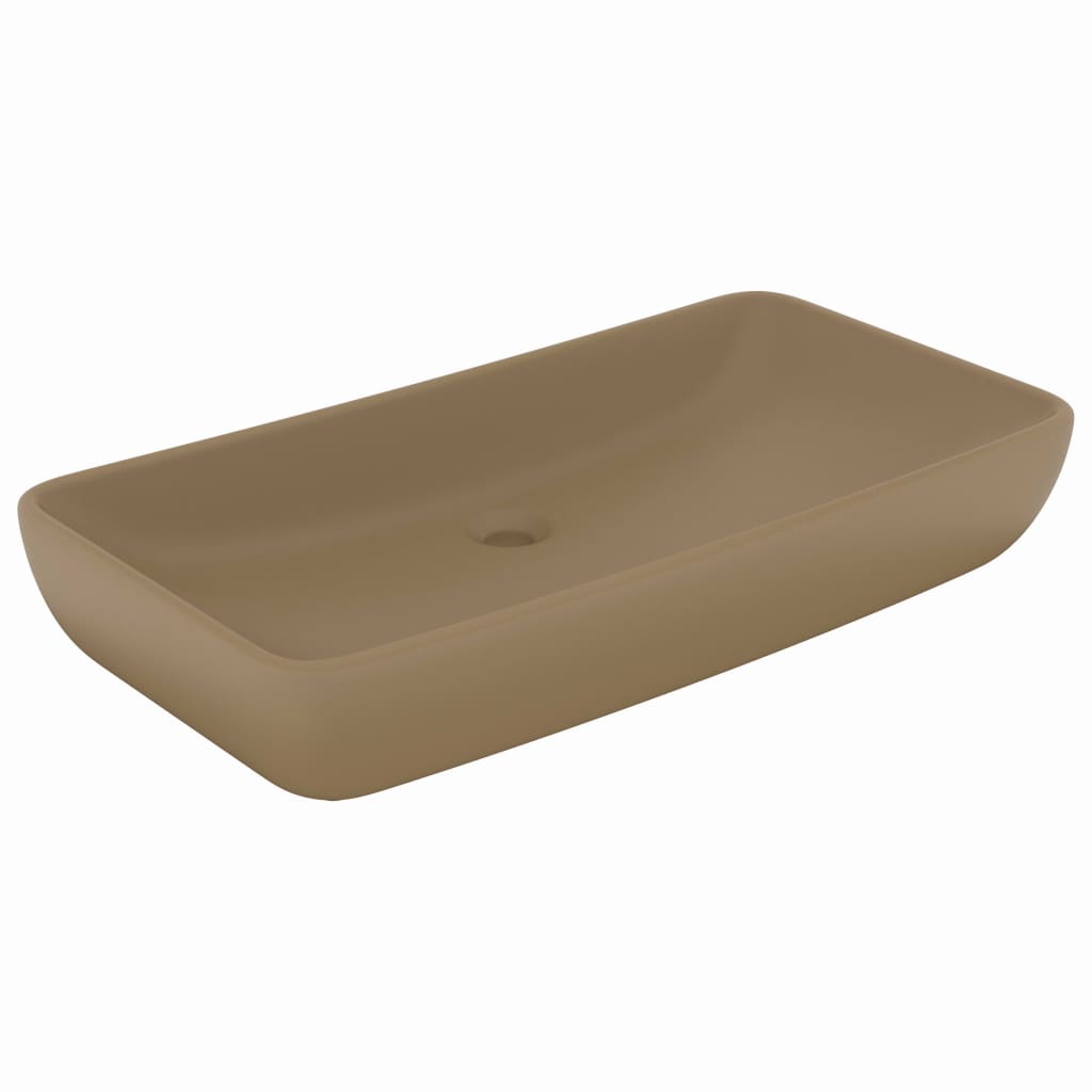 VIDAXL WASHBASIN prostokątny krem ​​ceramiczny 71x38 cm