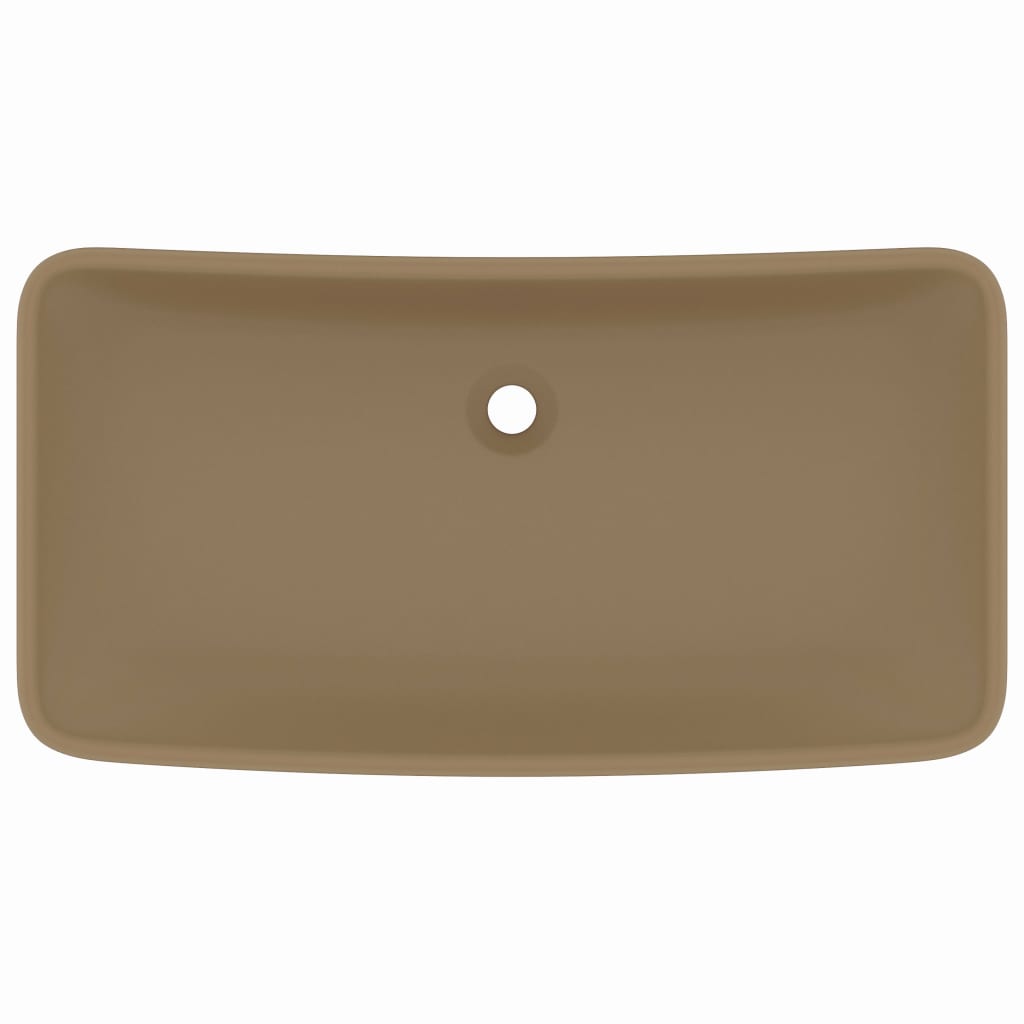 Vidaxl Washbasin rektangulær 71x38 cm keramisk matkrem