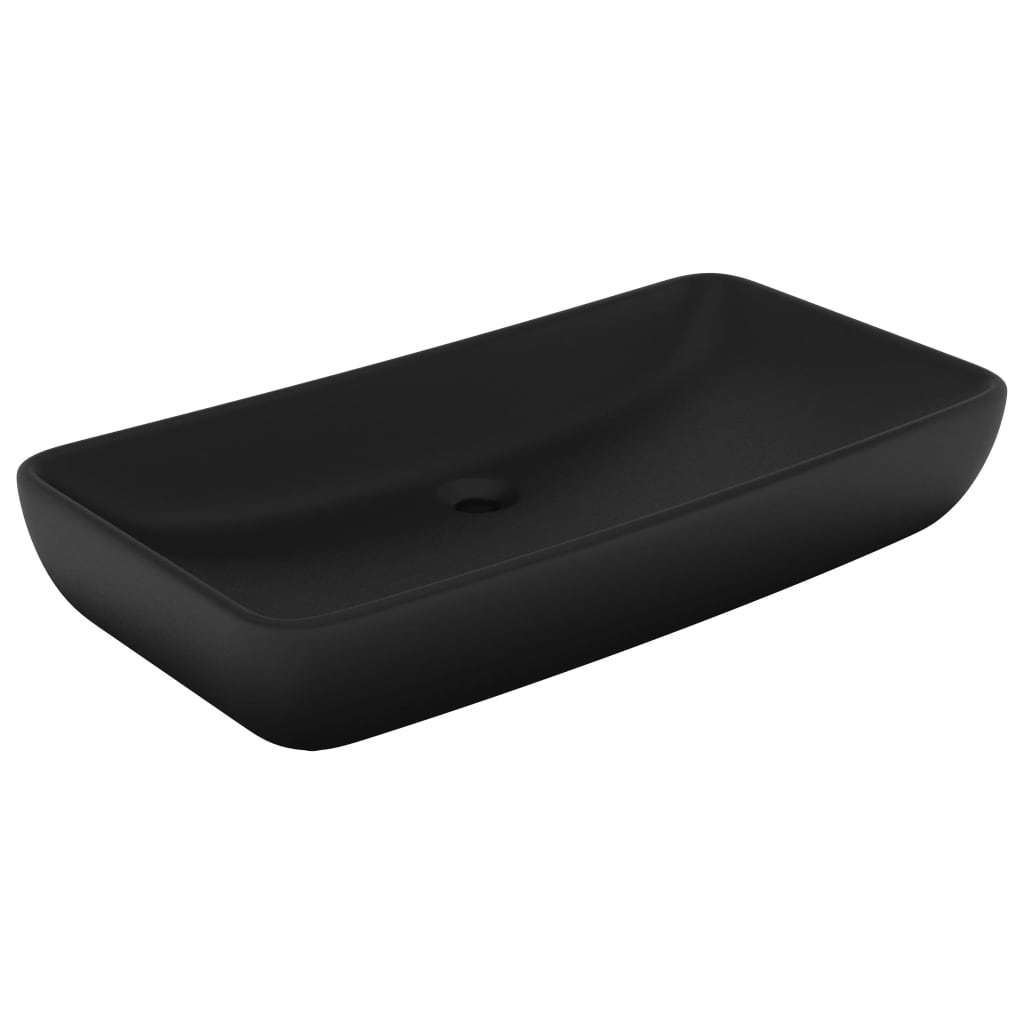 Vidaxl Washbasin rektangulær 71x38 cm keramisk mat sort