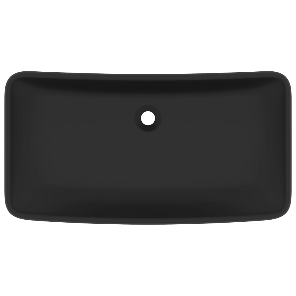 Vidaxl Washbasin pravokotna 71x38 cm keramična mat črna