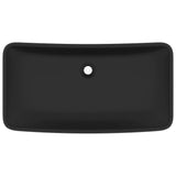 Vidaxl Washbasin pravokotna 71x38 cm keramična mat črna