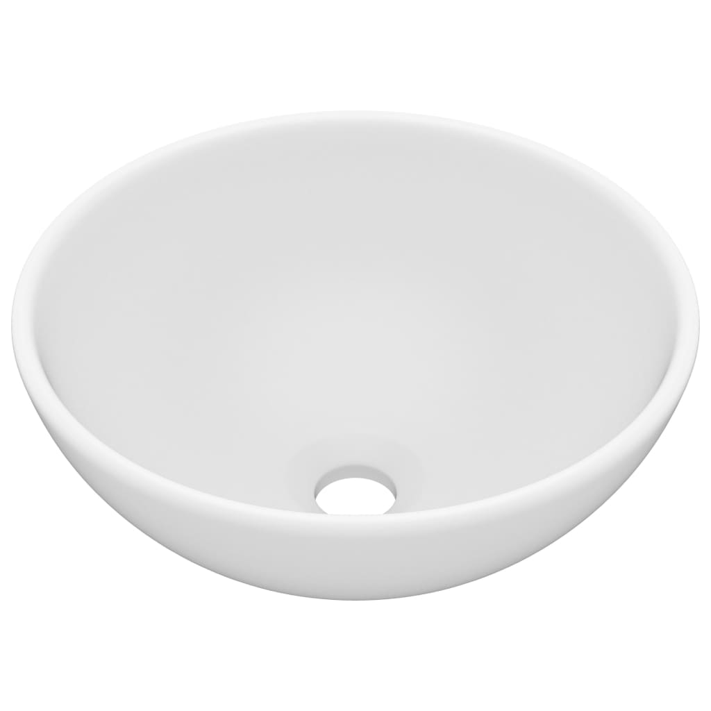 Vidaxl Washbasin Round 32.5x14 cm keramisk matte hvit