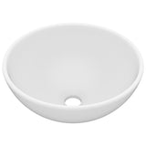 Vidaxl Washbasin Round 32.5x14 cm Mat de céramique blanc