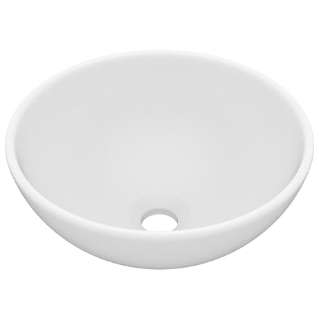 Vidaxl Washbasin Round 32.5x14 cm Mat de céramique blanc