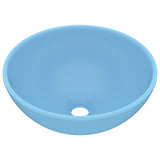 Vidaxl Washbasin Round 32.5x14 cm Cerramic Matt Light Bleu