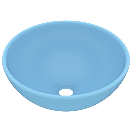 Vidaxl Washbasin Round 32.5x14 cm Cerramic Matt Light Bleu