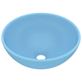 Vidaxl Washbasin Round 32.5x14 cm Ceramico Matt Blu chiaro