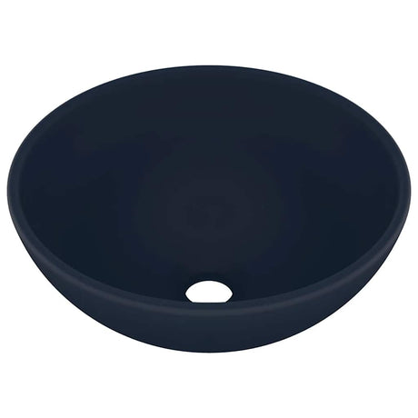 Vidaxl Washbasin Round 32.5x14 cm Mat de céramique bleu foncé