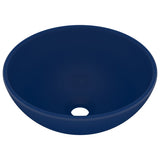 Vidaxl Washbasin krog 32,5x14 cm keramična mat temno modra