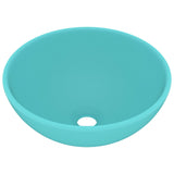 VidaXL Washbasin Round 32.5x14 cm Ceramic matt light green