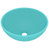 Vidaxl Washbasin Round 32.5x14 cm Ceramic Matt Green clair