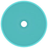 Vidaxl Washbasin Round 32.5x14 cm Ceramic Matt Green clair