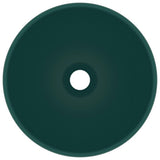 Vidaxl Washbasin Round 32.5x14 cm Mat de céramique vert foncé