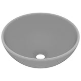 Vidaxl Washbasin Round 32.5x14 cm CeraM Matt Gris clair