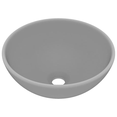 Vidaxl Washbasin Round 32.5x14 cm CeraM Matt Gris clair