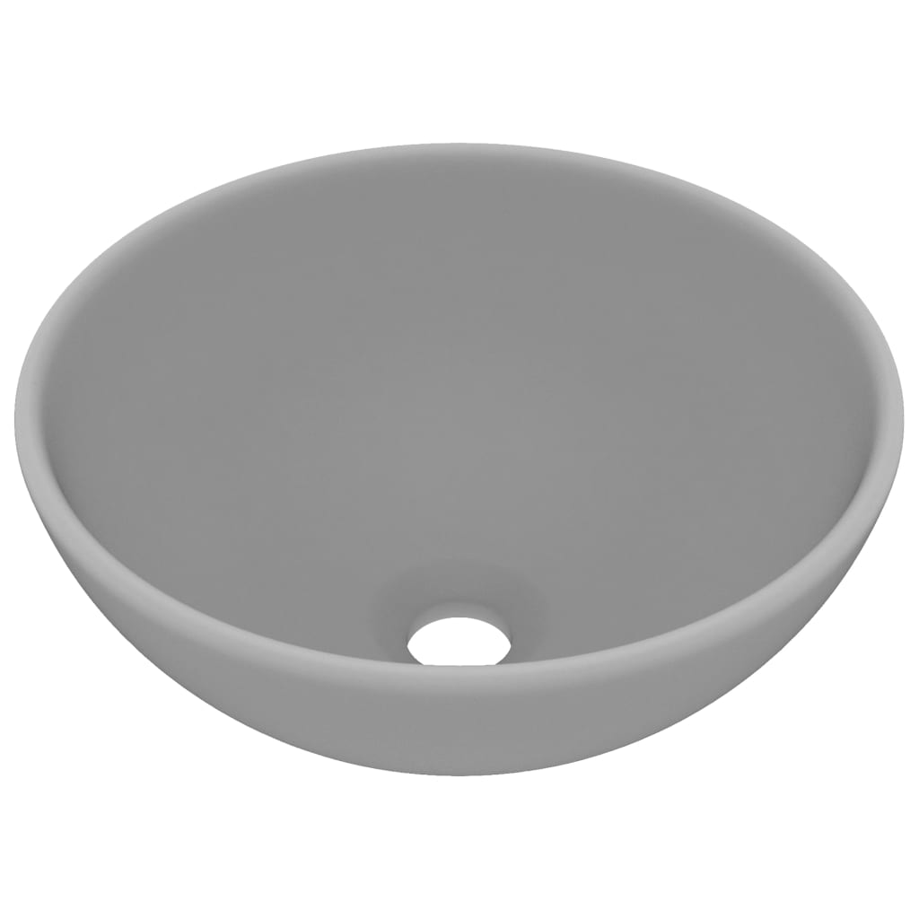 Vidaxl Washbasin Round 32,5x14 cm keramic matný světle šedá