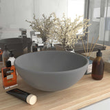 Vidaxl Washbasin Round 32.5x14 cm CeraM Matt Gris clair