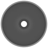 Vidaxl Washbasin Round 32.5x14 cm Mat de céramique gris foncé
