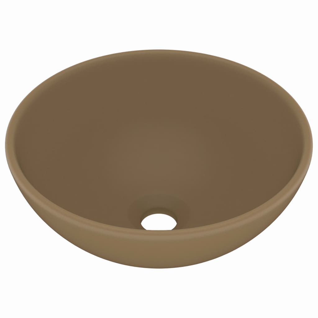 Vidaxl Washbasin intorno a 32,5x14 cm Crema di tappetino in ceramica