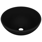 Vidaxl Washbasin Round 32.5x14 cm Ceramic Matte noir
