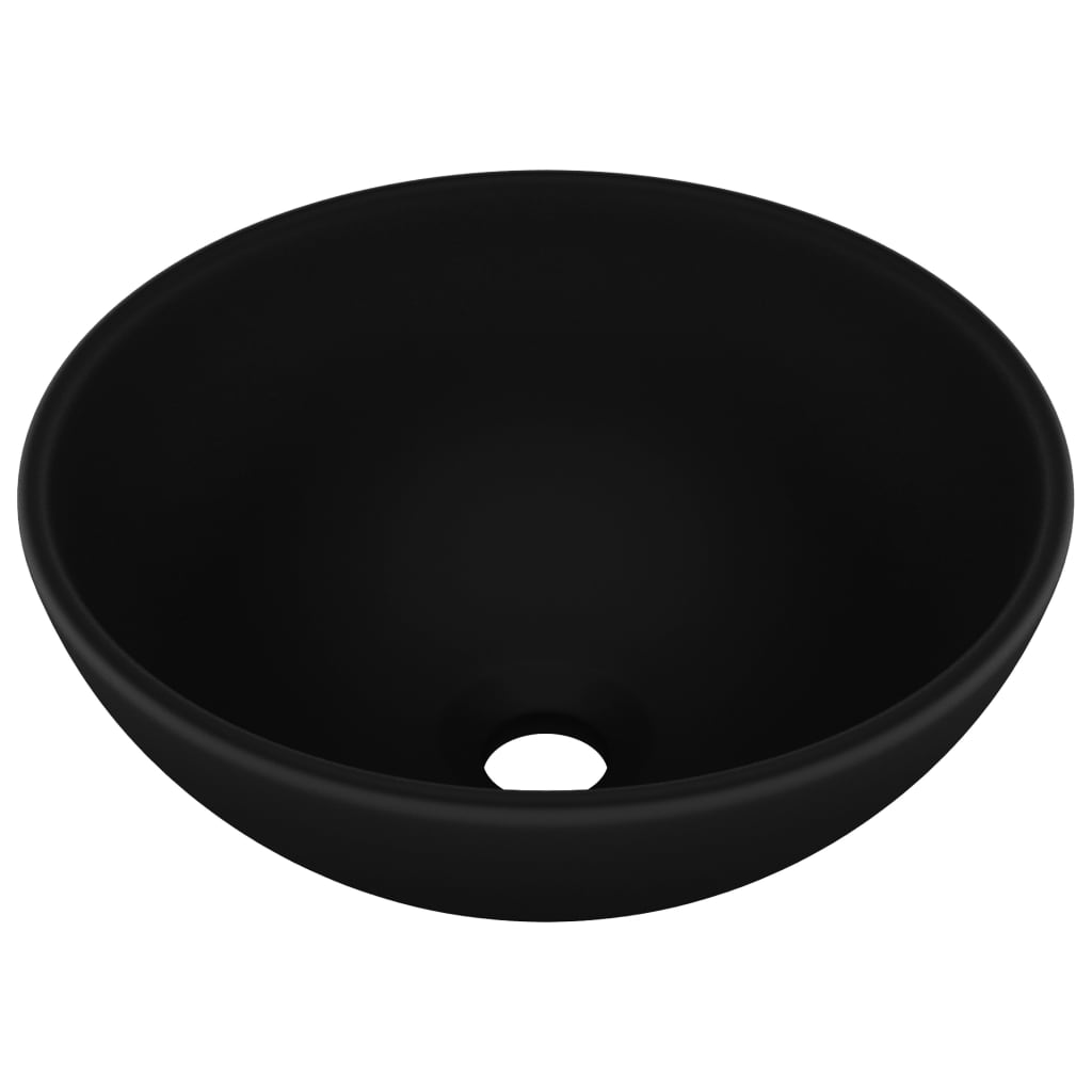 Vidaxl Washbasin krog 32,5x14 cm keramična mat črna