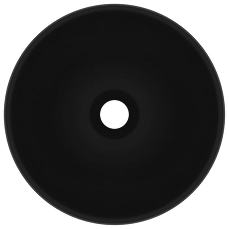 Vidaxl Washbasin Round 32.5x14 cm Ceramic Matte noir