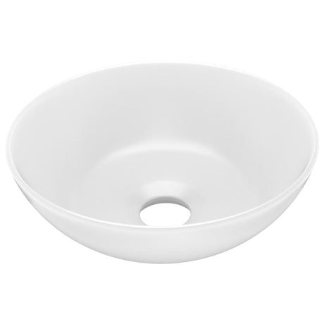 Vidaxl Washbasin Round Ceramic Mat White