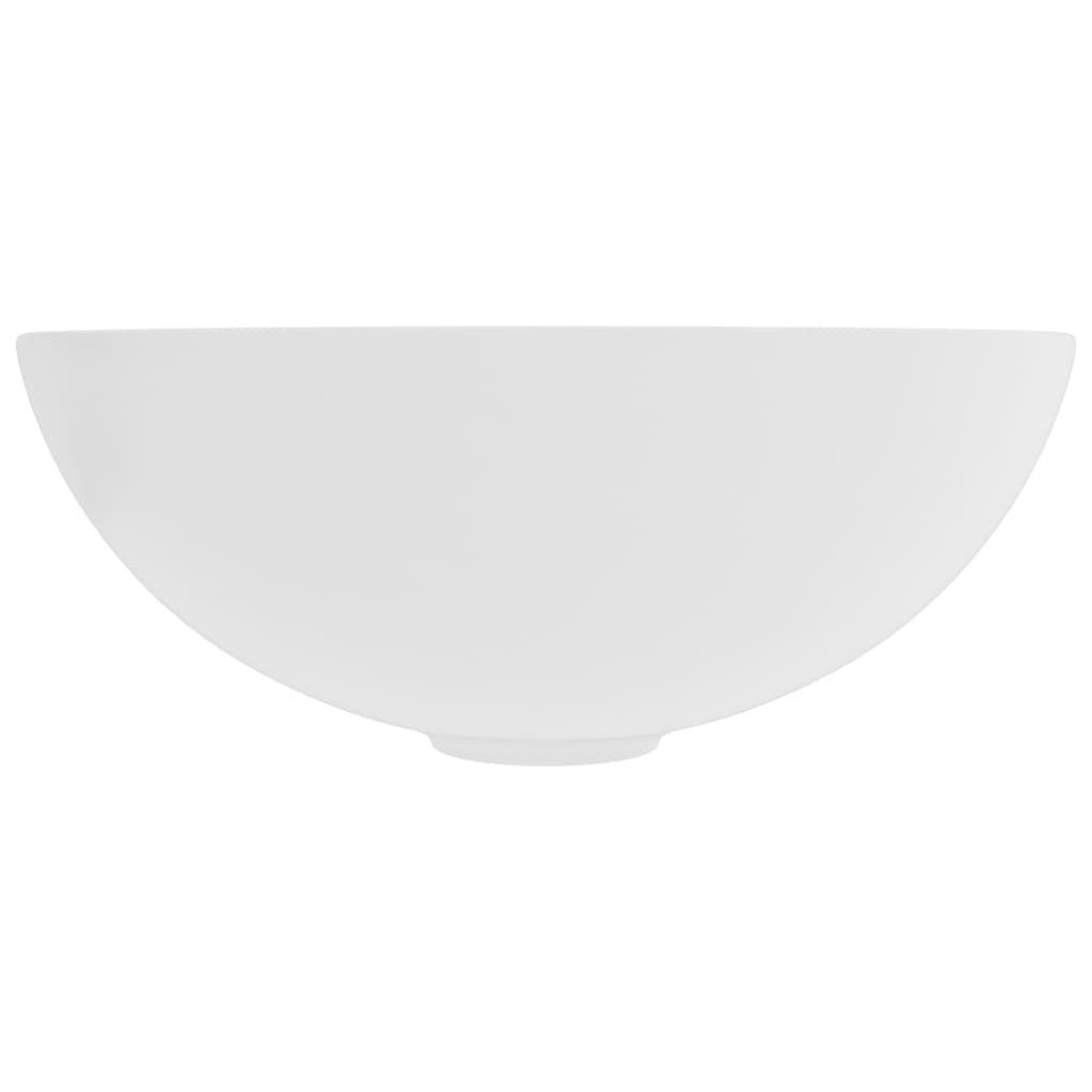 Vidaxl Washbasin Round Keramic Mat White