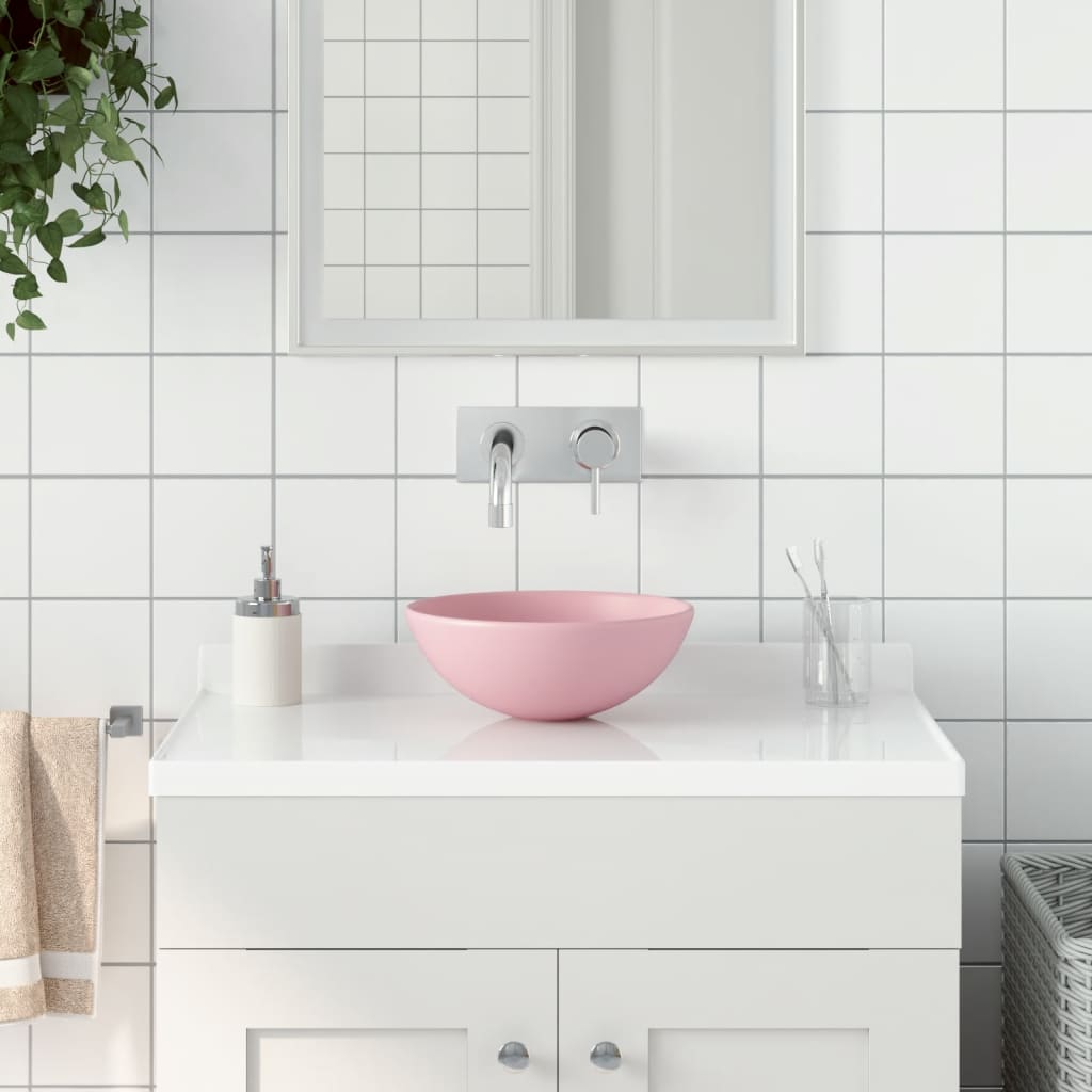 Vidaxl Washbasin Round keramic Satpoze