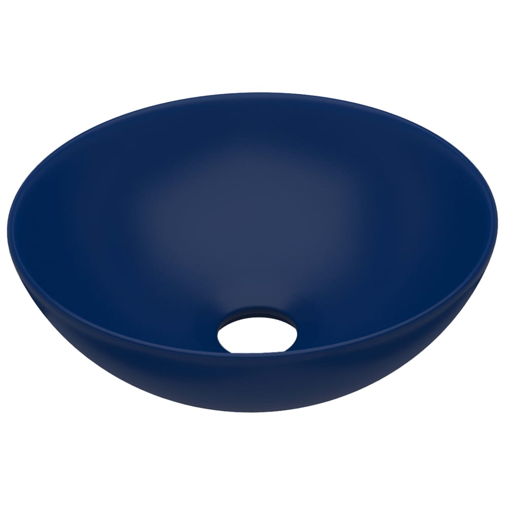 Vidaxl Washbasin rotondo in ceramica blu scuro