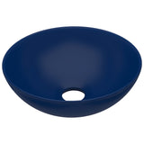 Vidaxl Washcasin Round Ceramic Dark Blue