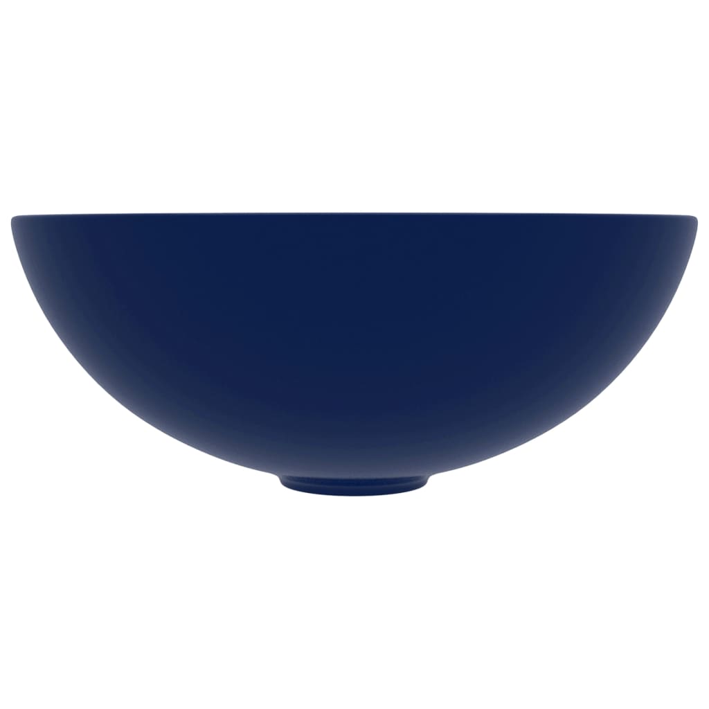 Vidaxl Washcasin Round Ceramic Dark Blue