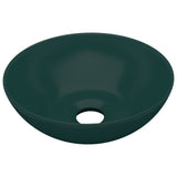Vidaxl Washbasin Round Céramique Green foncé