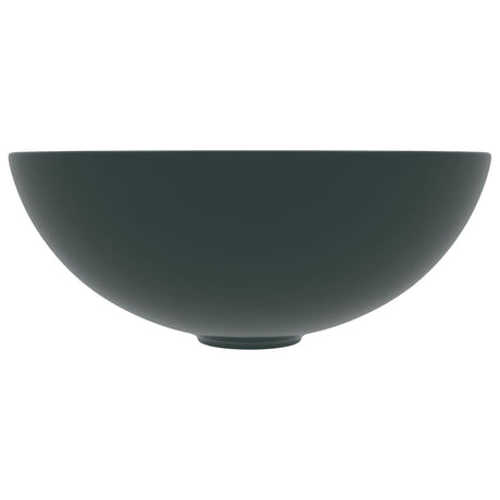 Vidaxl Washbasin Round Céramique Green foncé