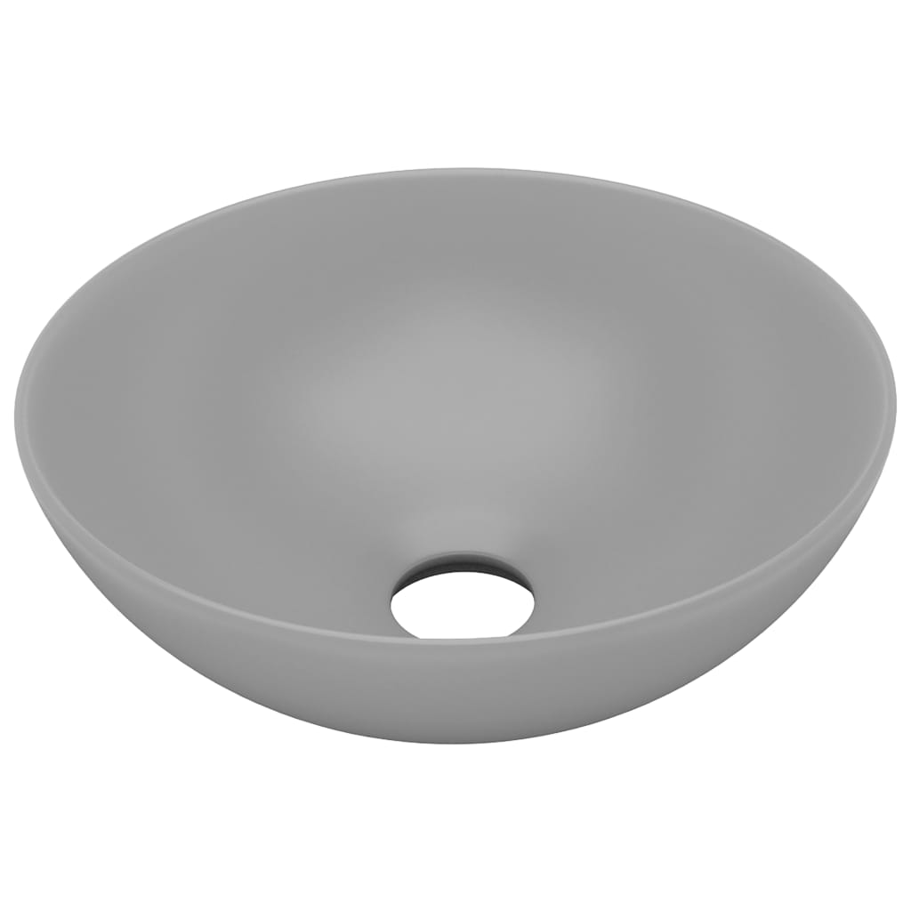 Vidaxl Washbasin Round keramisk lysegrå