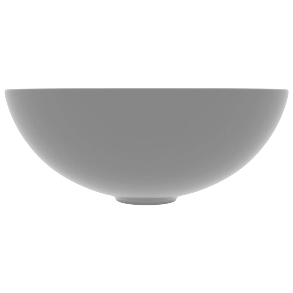 Vidaxl Washcasin Round Ceramic Light Grey