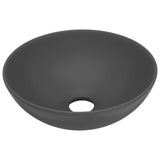 Vidaxl Washcasin Round Ceramic Dark Grey