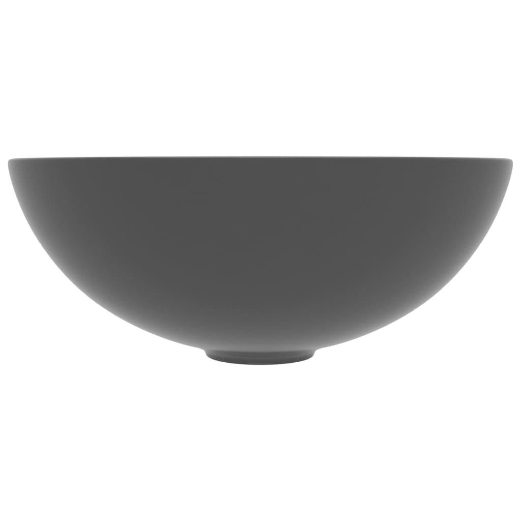 Vidaxl Washcasin Round Ceramic Dark Grey