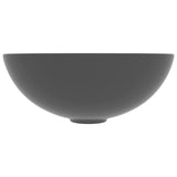 Vidaxl Washcasin Round Ceramic Dark Grey