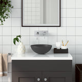 Vidaxl Washcasin Round Ceramic Dark Grey