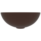 Vidaxl Washbasin Round Ceramic Dark Brown