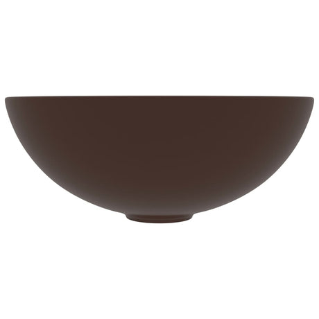 Vidaxl Washbasin Round Ceramic Dark Brown